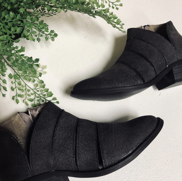 Charcoal Strapy booties 
