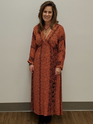 Long Dress with button detail on the side 