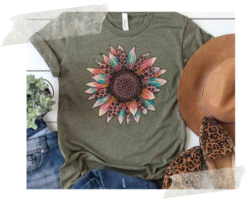 cute graphic t-shirt with a sunflower
